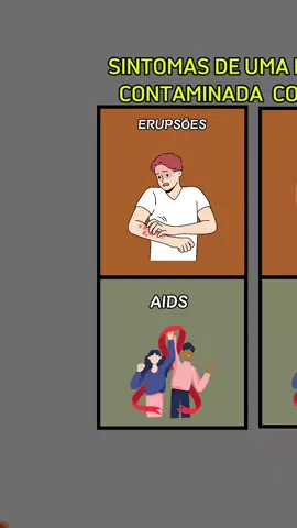 SINTOMAS DE UMA PESSOA CONTAMINADA  COM AIDS #sintomas #doenca #aids #saude #cuidar 