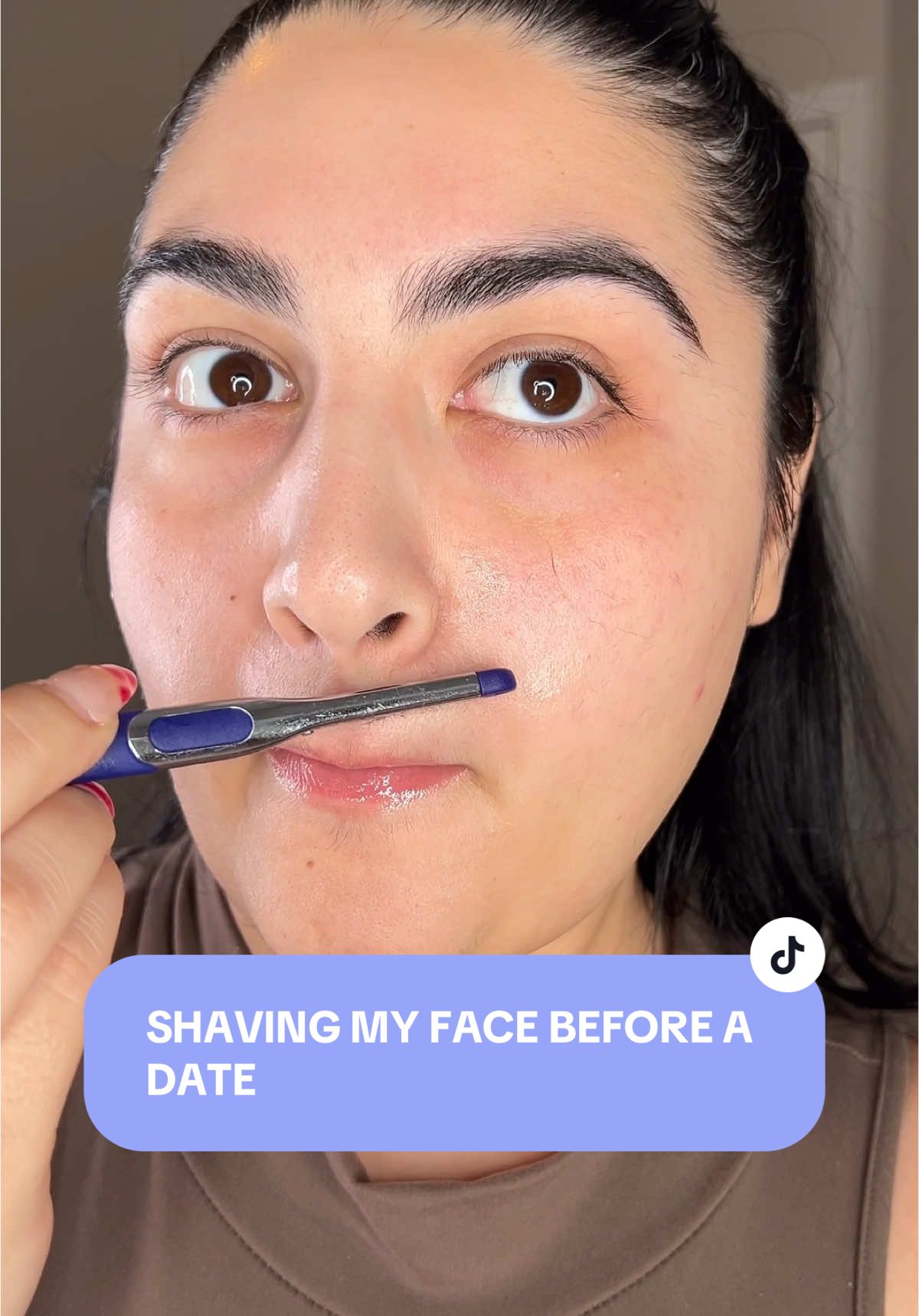 Shaving my face before a date ⭐️ #shaving #shavingface #asmr ##laserhairremoval##shave##facialhair##datenight