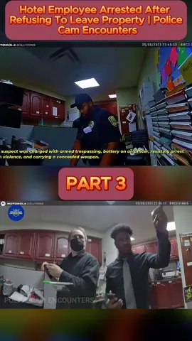 Hotel Employee Arrested After Refusing To Leave Property  Police Cam Encounters - Part 3 #cops #copsoftiktok #copsontiktok #copstiktok #police #chase #copschase #foryou #fyp #usa 