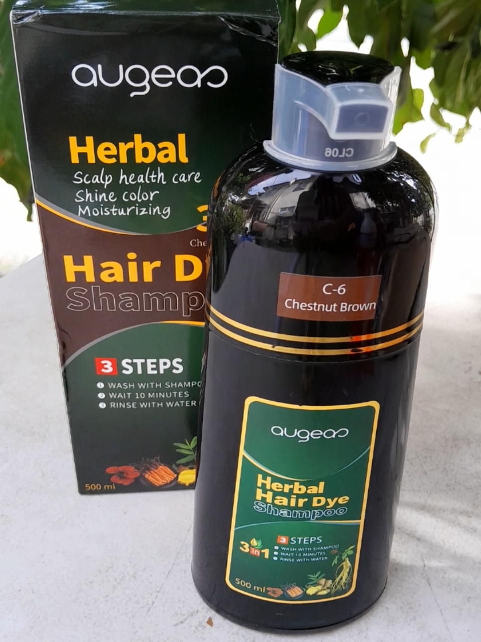 Herbal Hair Dye Shampoo by Augeas .Available in different colors ✨️  Just Click the Yellow basket 👇👇👇 #augeas #hairdye #herbal #haircolor #hair #fyp #creatorsearchinsights #veryaffordable #fdaapproved #affiliatemarketing #affiliator #easyprocess #beauty #SelfCare #chestnut #brown 
