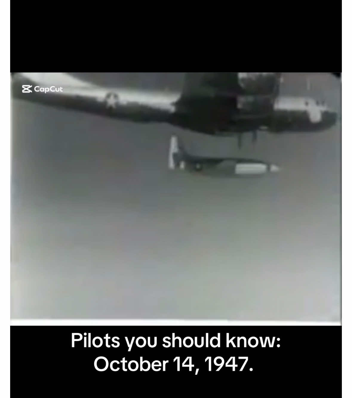 Incredible to think that the Sound Barrier was broken so long ago.  A true legen, Chick Yaegar became the first person in history to do what then seemed impossible.  #fyp #foryoupage #pilot #hero #fighterpilot #history #plane #aviation #aviationhistory 