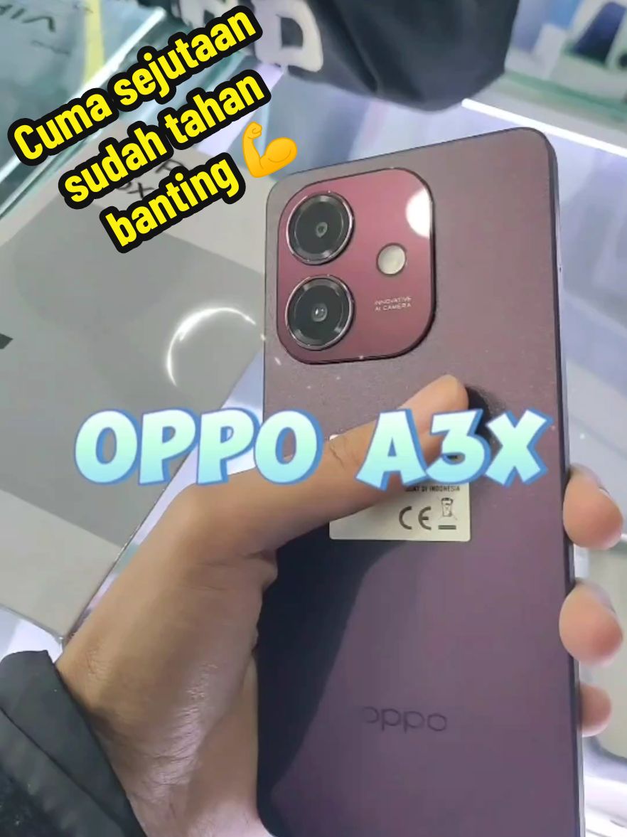 Oppo A3X Sejutaan Sekeren ini dong, mana udah tahan banting🤩 #oppo #oppoa3x #hp1jutaan #smartphone #handphone #gadget #hpgaming #hpmurah #hp #gebyarbelanjadesember #megaguncang1212 #promoguncang1212 #wibgajian #cuantanpabatas 