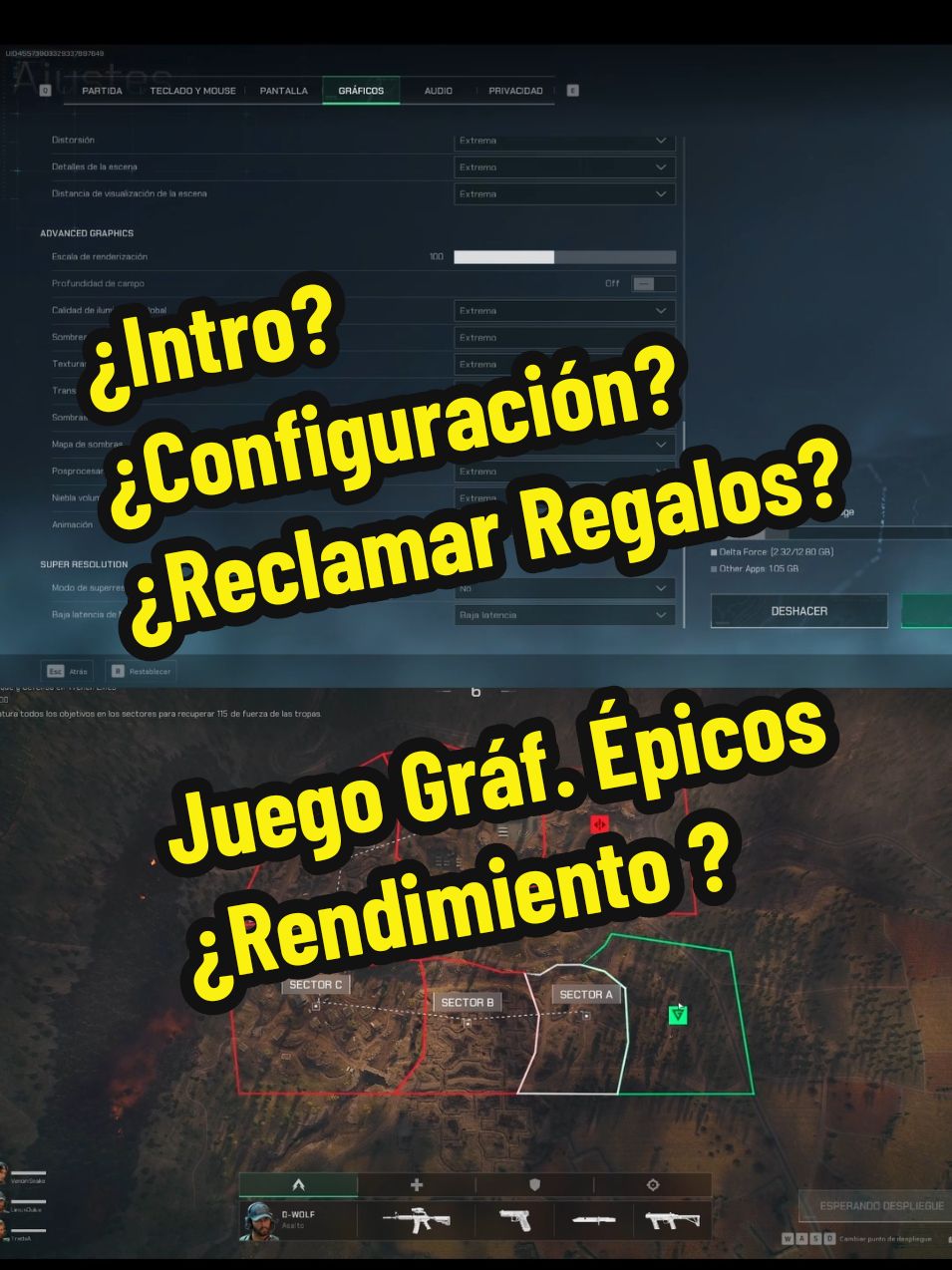 Delta Force Beta -Cómo canjear regalos -Configuración -Gráficos Épicos -Rendimiento #deltaforce #gamerentiktok #gamerlife 