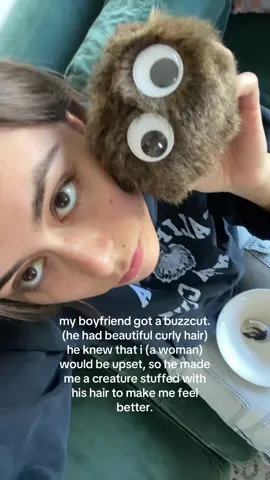 his name is Mully (full name Mullet)  @RubberGoose  #couplestiktok #relationships #crafts #hairtok #buzzcut #imjustagirl #stuffedanimals #giftsforher 