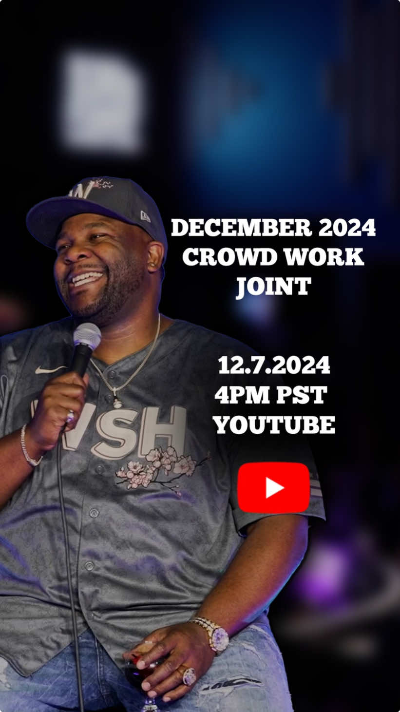 🔥NEW CROWD WORK JOINT Head over to my YouTube Channel and set an alarm for the December Crowd Work Joint dropping this Saturday at 4pm PST.  #natejackson #crowdwork #superfunnycomedyclub #livecomedy 