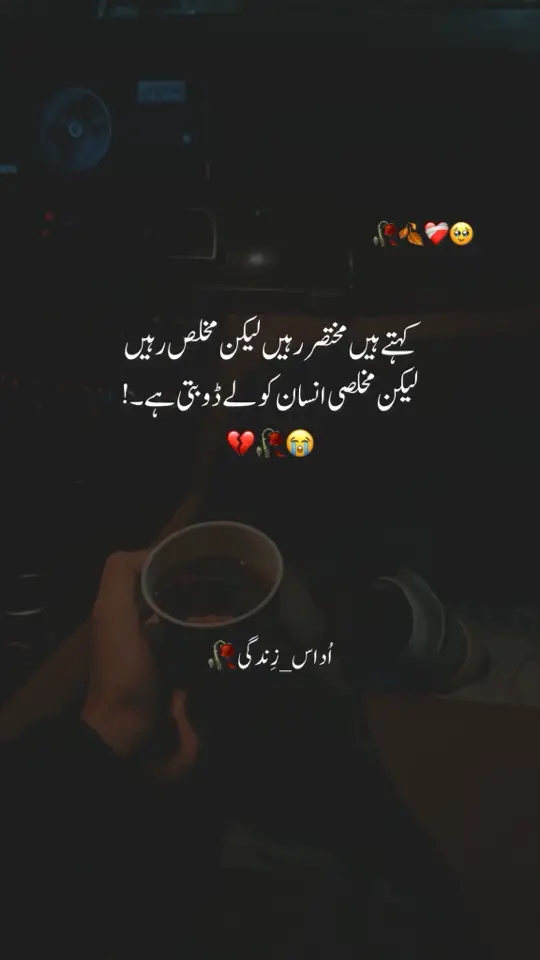 *کہتے ہیں مختصر رہیں لیکن مخلص رہیں*🥀  *لیکن مخلصی انسان کو لے ڈوبتی ہے* 🍁*⏤͟͟͞͞#brokenheart #pleasetiktokteamviralvideo💯 #likesproblem #sadstory #foryoupagee 