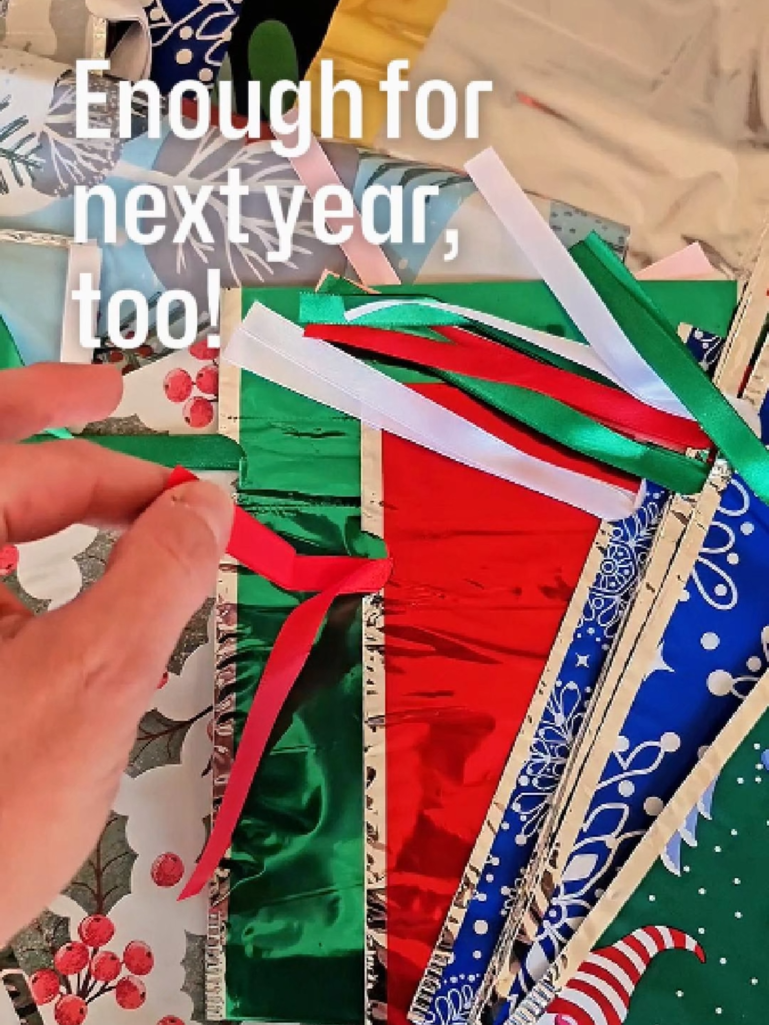 You'll have enough Christmas wrapping gift bags for this year AND next! #christmaswrapping #wrappinggifts #wrappingpaper #holidaygifts #giftbag #giftwrapping #momsover40 #over40club #momsover30 #giftguide #christmas2024 #tiktokmademebuyit #giftsforher #holidaystress #neurospicy