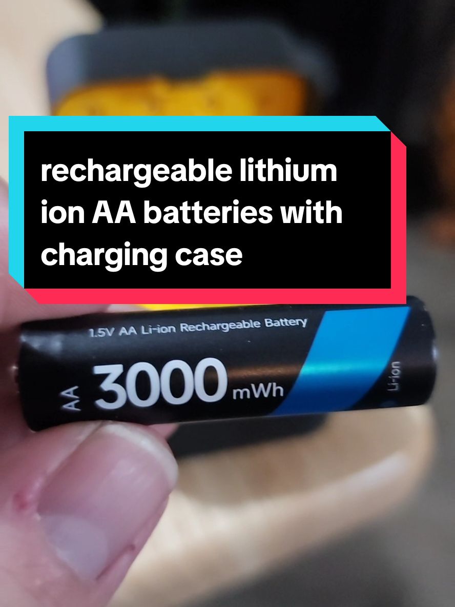 Rechargeable lithium ion AA batteries with charging case! #aabatteries #lithiumionbatteries #rechargeableaabatteries