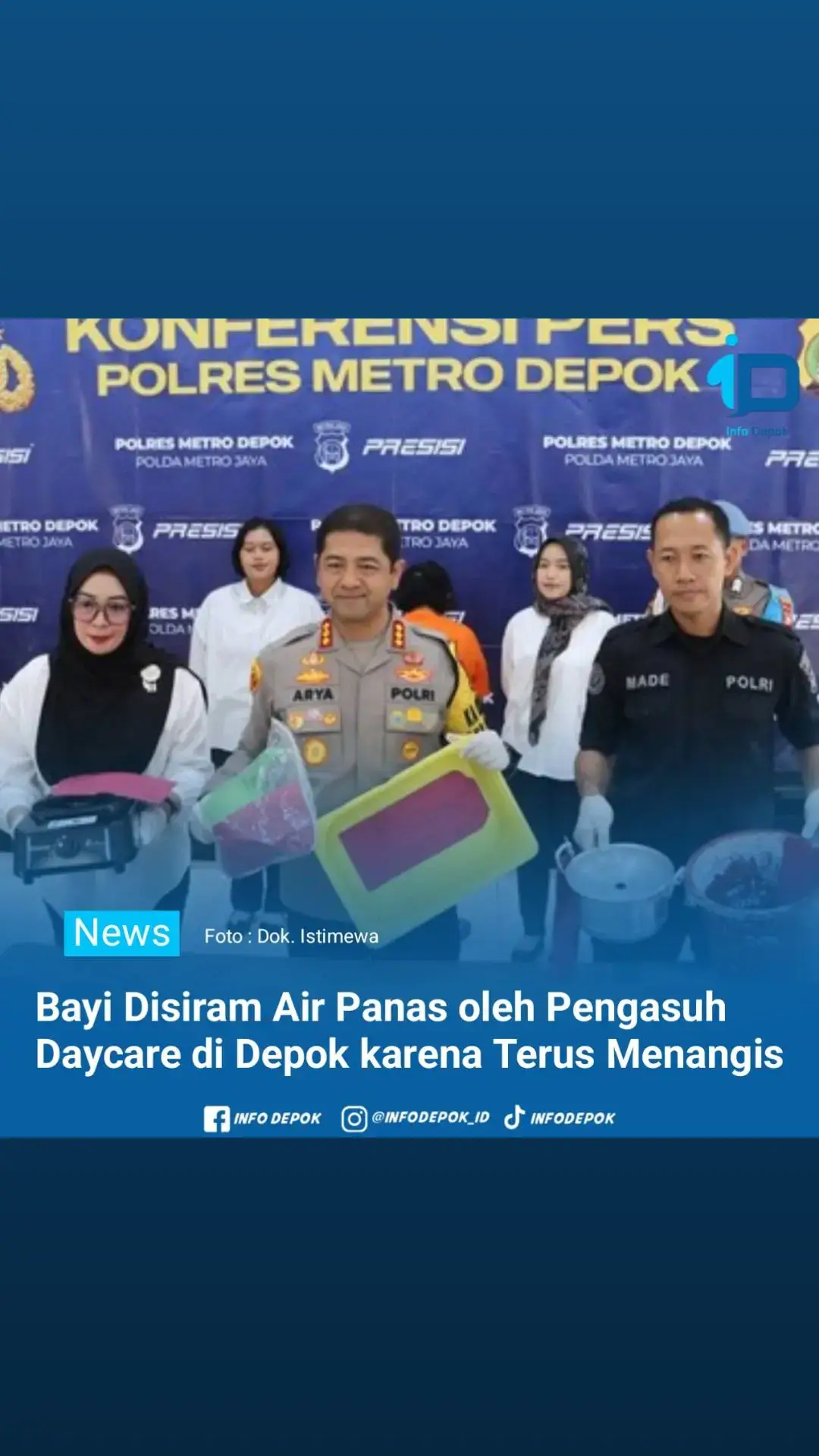 Kasus kekerasan yang dilakukan pengasuh daycare kembali terjadi di Kota Depok. Terbaru, kasus tersebut melibatkan seorang pengasuh bernama S (35 tahun) di Daycare Kiddy Space yang beralamat di Jalan Bumi Sawangan Indah, Kel. Pengasinan Kec. Sawangan, Kota Depok, Senin (2/12). Kapolres Depok Kombes Pol Arya Perdana, mengatakan kasus ini berawal saat korban dititipkan orang tuanya yang bekerja ke Jakarta. Saat itu, korban diasuh oleh pelaku. 