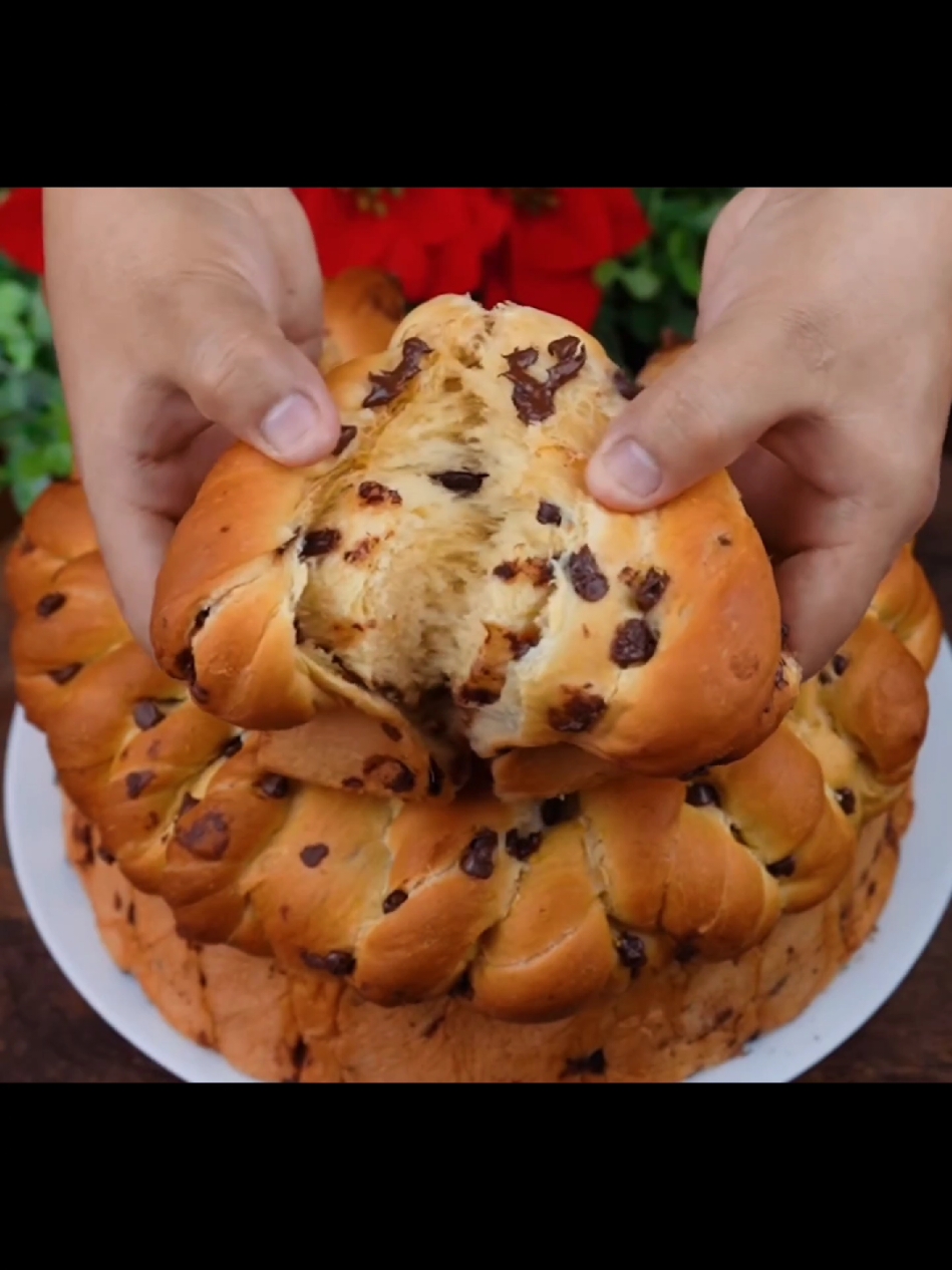 Receta de Pan Navideño con Chocolate 🍫🍞🎀🎁 #navidad #comida #recetas #entretenimiento 