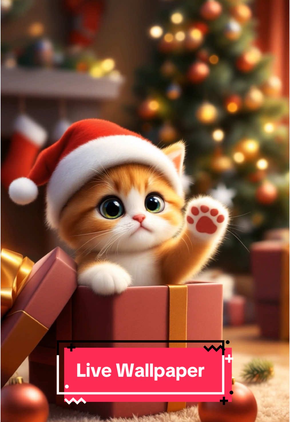 Peek-a-boo! 🎁🐱 This curious kitten can't resist peeking out of its Christmas gift and wishing you a happy holiday! Watch this adorable kitty surprise unfold! 🎄✨Set this as your Live Wallpaper! #christmas2024 #merrychristmas #kittensoftiktok #cute #adorable #livewallpaper #trending #fypシ 