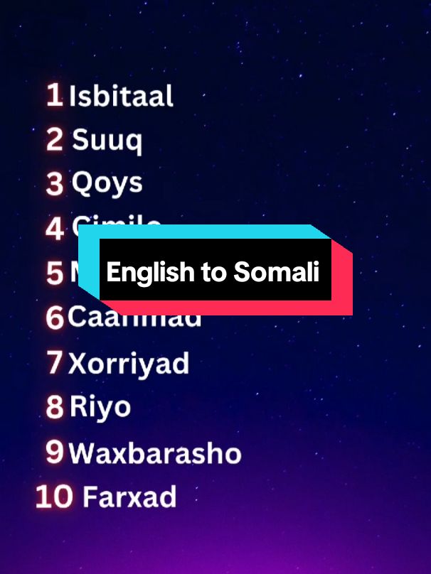 Baro English to Somali  #Englishtosomali #somalitoenglish #baroenglish #lernenglish 