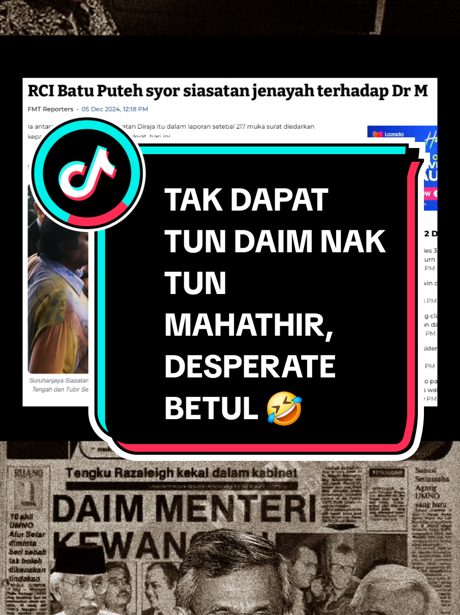 Ramai syor siasatan jenayah 47 kes? On tak on? 🤣 #TunDaim #TunDaimZainuddin #TunMahathir #foryourpage #fyp #BapaEkonomiMalaysia #PMX #AnwarIbrahim #MalaysiaMadani 