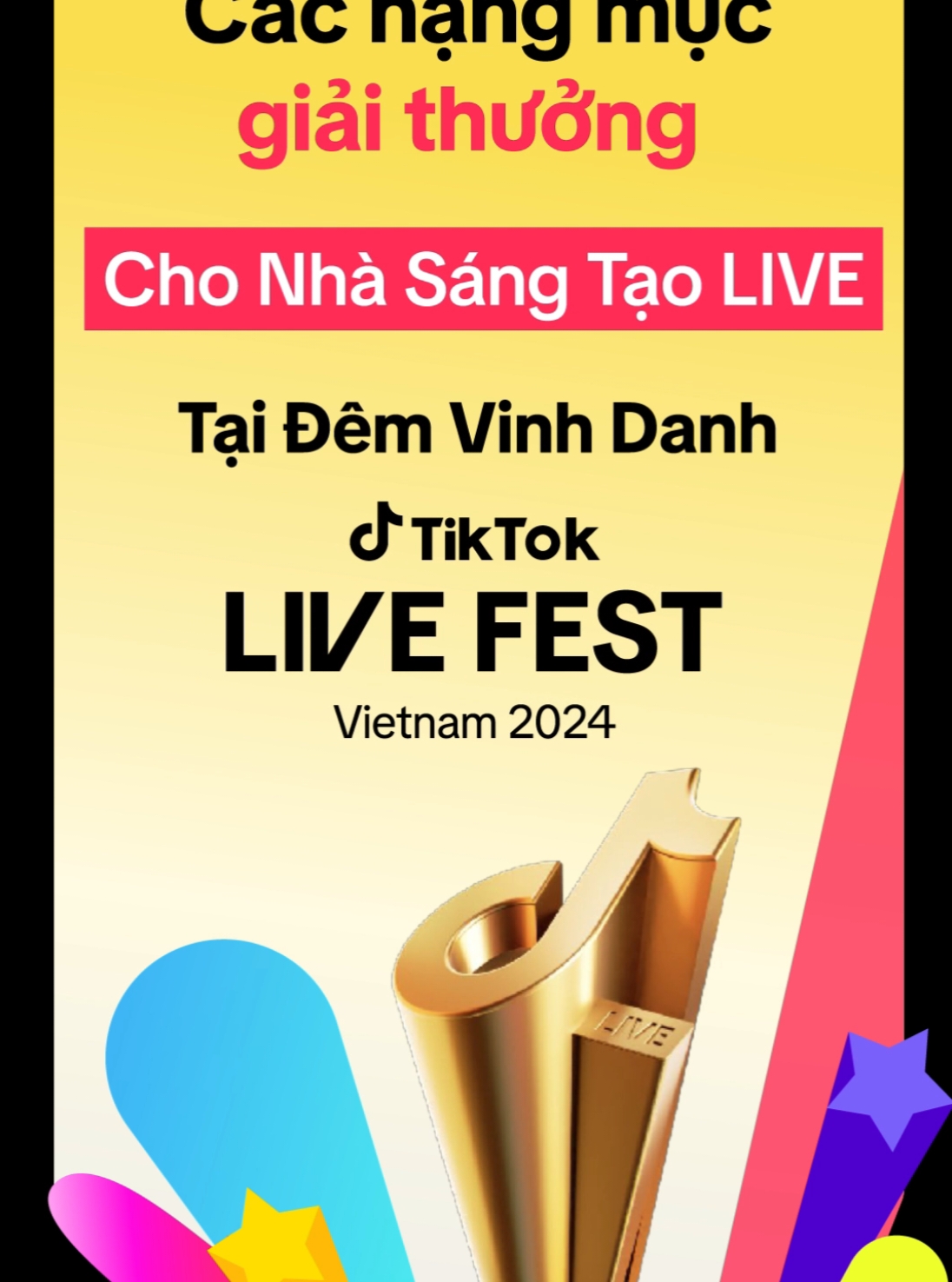 Ai sẽ trở thành những gương mặt xuất sắc nhất tại LIVE FEST 2024. Đón xem trực tiếp tại @tiktoklive_vietnam vào lúc 19:00, Thứ 6 20/12 để cùng hóng nha ! #livefest2024 #livefestvn2024 #tiktoklivevietnam 