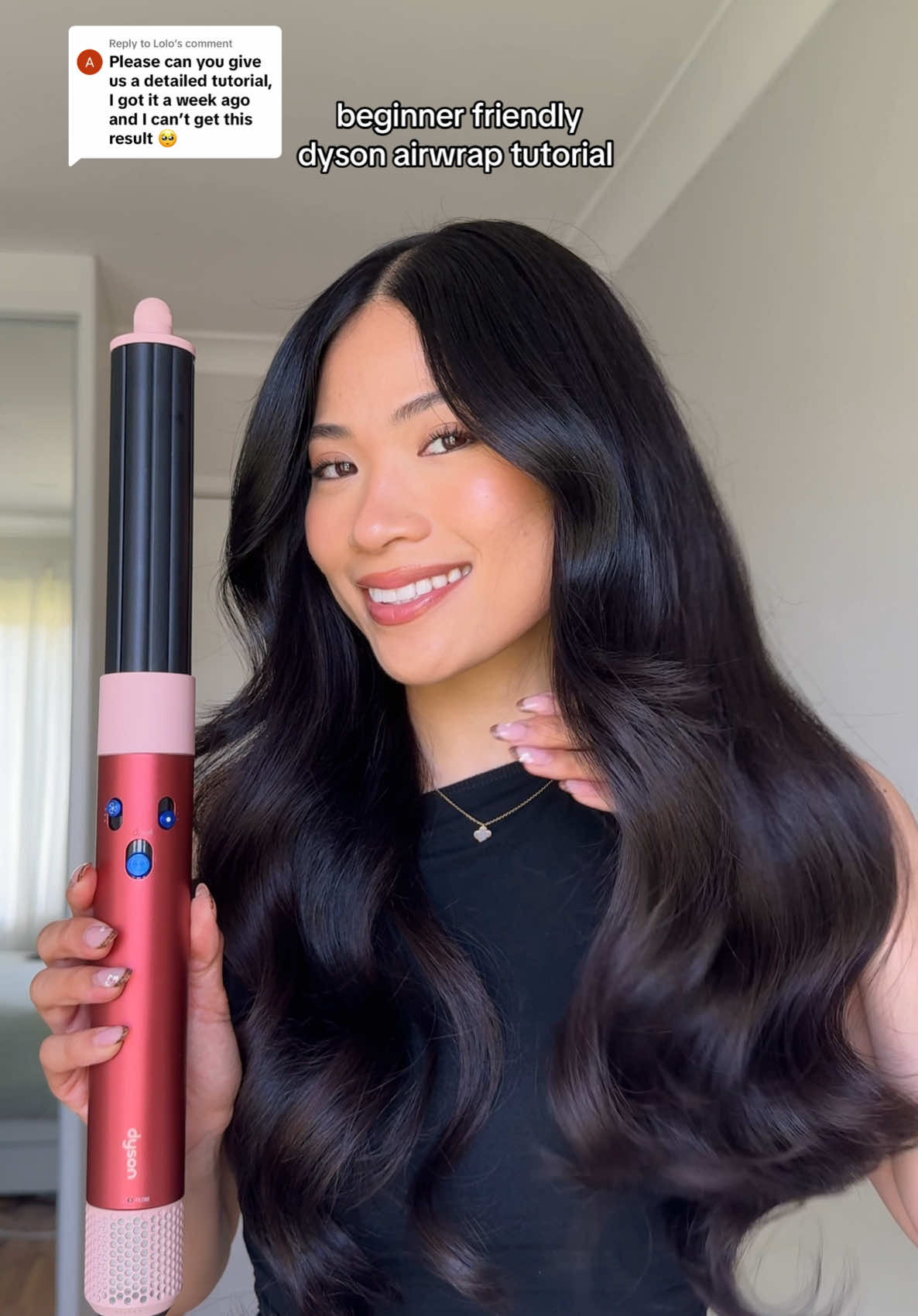 Replying to @Lolo Here’s my highly requested dyson airwrap tutorial! It works on all airwrap versions but let me know in the comments if you have any questions 💕 @Dyson ANZ Products used: @BondiBoost Heat Protectant  @Dyson USA Chitosan Pre-Style Cream &Honey Rich Hair Oil  @schwarzkopfprofessional Got2B Glued Hair Spray #dyson #dysonanz #dysonairwrap #dysonairwraptutorial #asianhair #airwraptutorial 