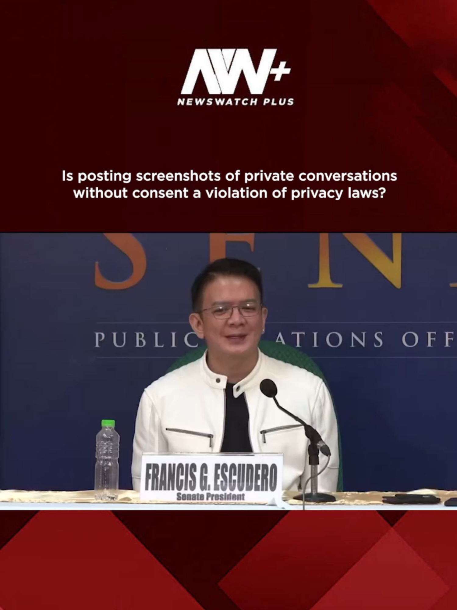 Is posting screenshots of private conversations without consent a violation of privacy laws? Senate President Chiz Escudero weighs in on the viral issue amid the cheating controversy involving on-screen love team Maris Racal and Anthony Jennings. #marisracal #anthonyjennings #newsph #fyp