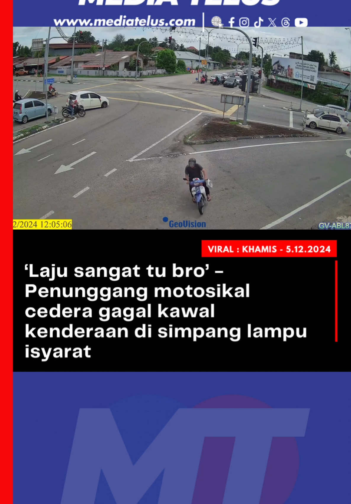 Nak kata simpang sempit tak juga, mungkin benda nak jadi. Apa-apa pun hati-hatilah ya bila di jalan raya ni.  kredit: Yu KH  #motosikal #terbabas #kotabharu #malaysia #handle #viral #trending #fyp #foryou #beritaditiktok 