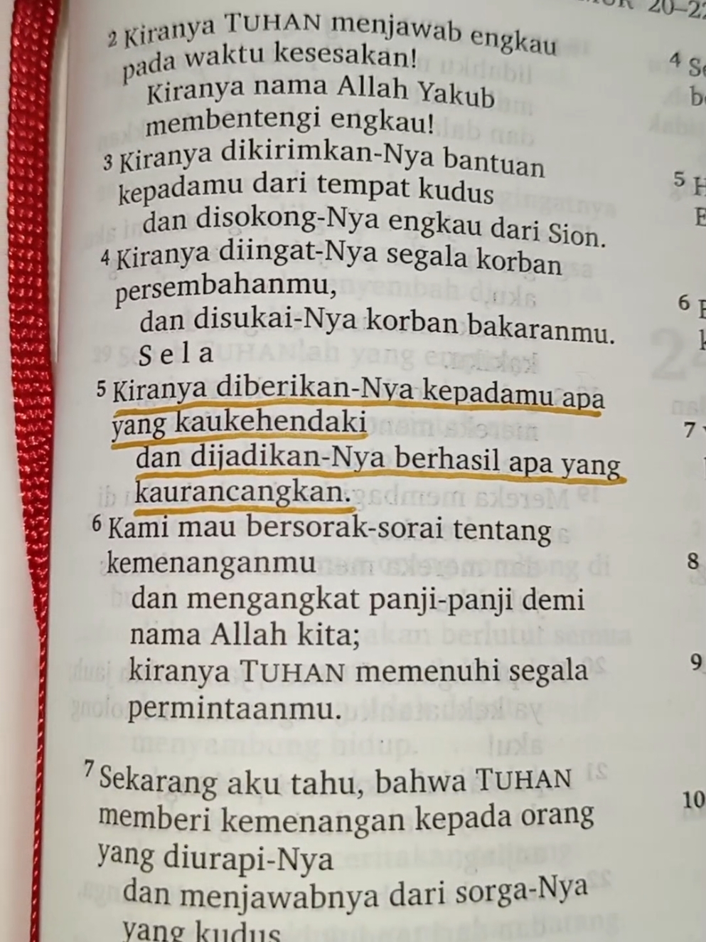 Kirim ayat Alkitab ini kepada orang lain #Mazmur205 #ayatalkitab #semangat #jesuslovesyou #jesuschrist #christiantiktok #fyppppppppppppppppppppppp