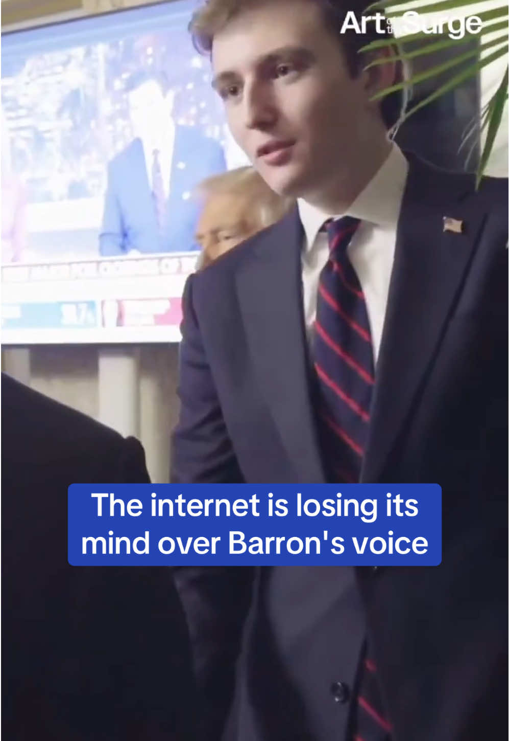 BTS from Donald Trump's election night have surfaced online where Barron can be heard speaking. It's safe to say he no longer sounds like the little boy who likes his 'sootcase’. #trump #barron #republican #Usa 