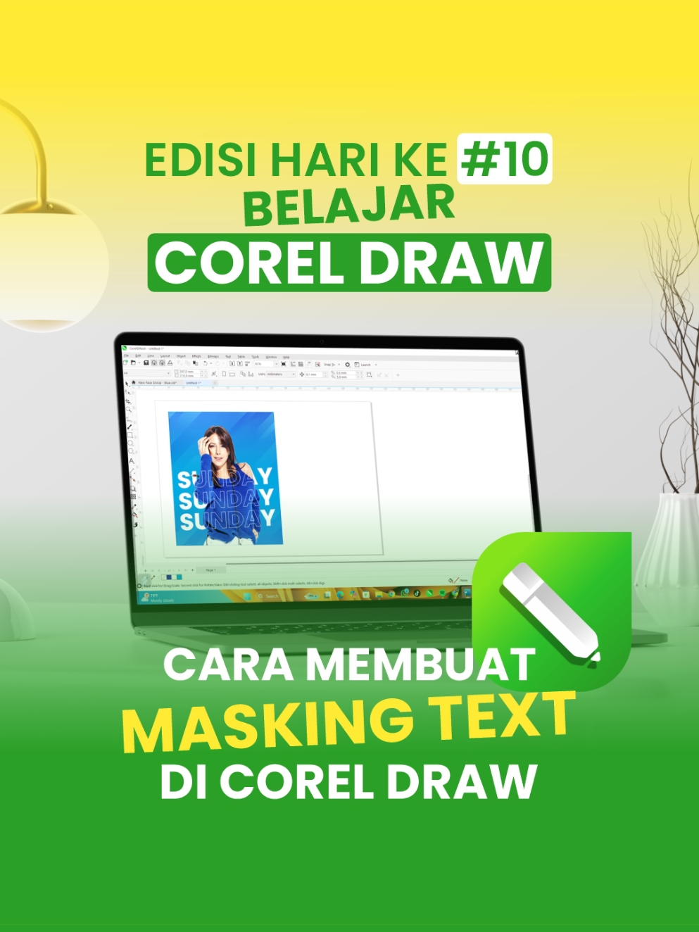 Day 10 - Membuat Masking Teks di Corel Draw 🔥  #day10 #desaingrafis #belajarcoreldraw #coreldraw #desain #tipsandtricks 