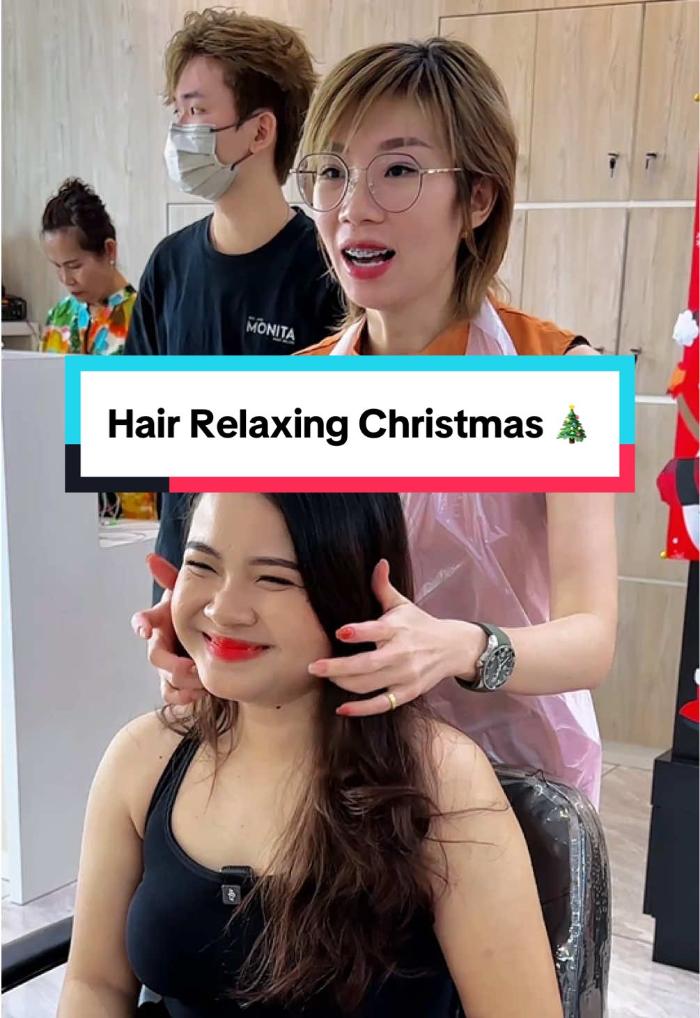 Hair Relaxing for Christmas @Albee Wong | Monita Hair Salon 🎄✨ #fyp #trending #monitahairsalon #hairconsultation #malaysia #hair #hairstyle #haircut #hairtok #beforeandafter #hairtransformation #viral  