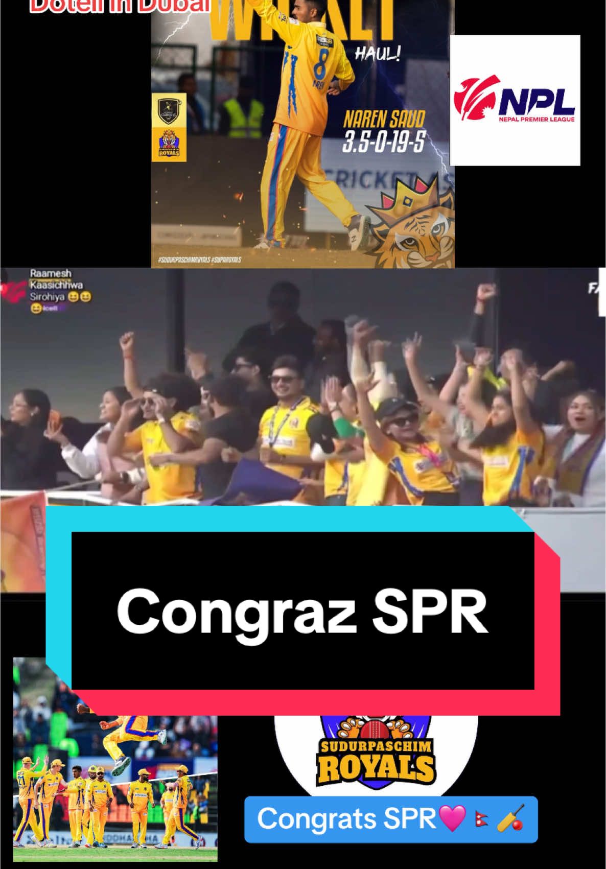 Congraz SPR fans 🩷🇳🇵🏏👏👏 #doteliindubai #sudurpaschim #nepal #dipendrasinghairee #subscribe_my_youtube_chennel❣️ #subscribe_my_youtube_chennel❣️ #tucricketgroundkritipur #goraskicha #ultakhammuser #starsports #sudurpaschimmeli_tiktok #congratulations 