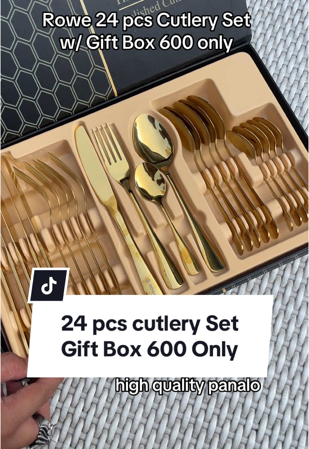 ROWE 24 pcs cutlery Set, sobrang sulit, high quality na may pa Gift Box pa #setspoonknifefork #cutleryset #giftbox 