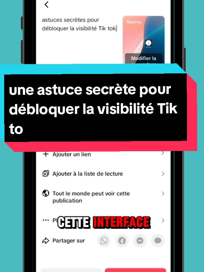 une astuce secrète pour débloquer la visibilité Tik tok  #visibilité #tiktok_india #astucestiktok #vue #tik_tok 