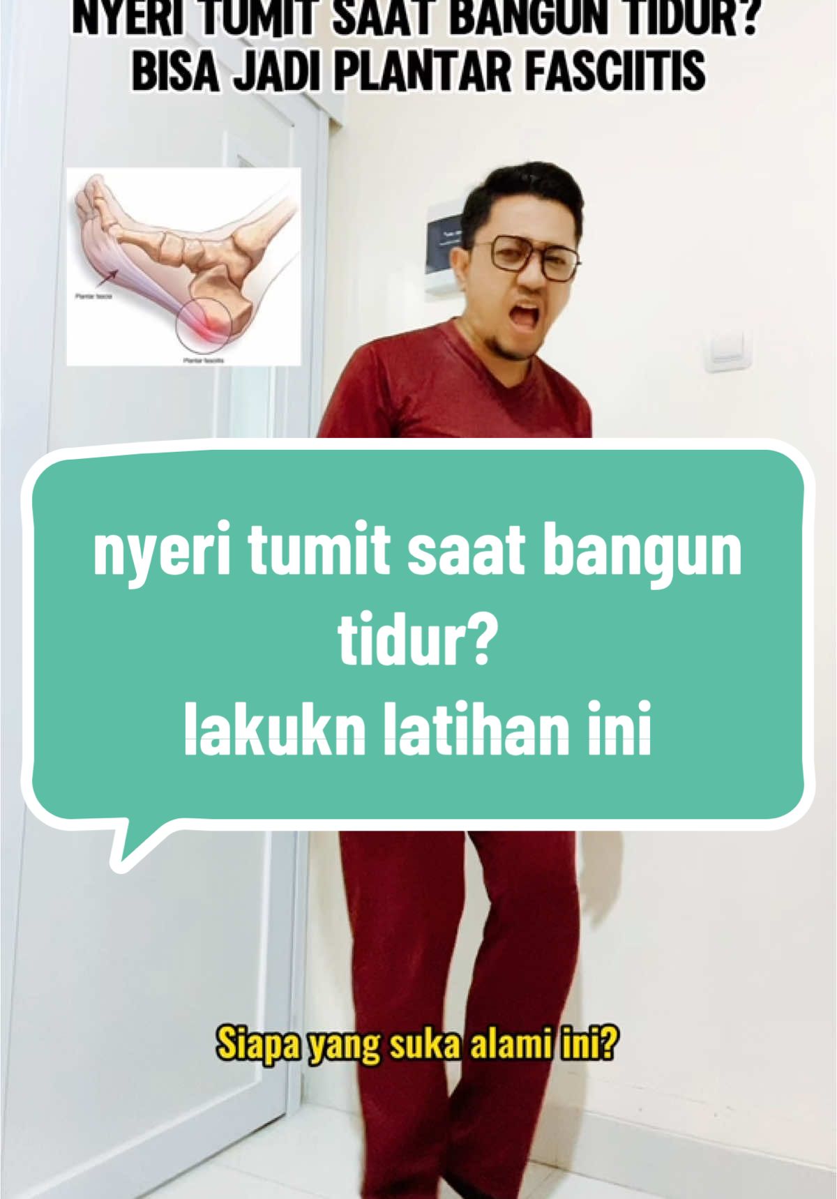 nyeri tumit saat bangun tidur? bisa jadi #plantarfasciitis lakukan latihan ini #drpras #fyp #edukasikesehatan 