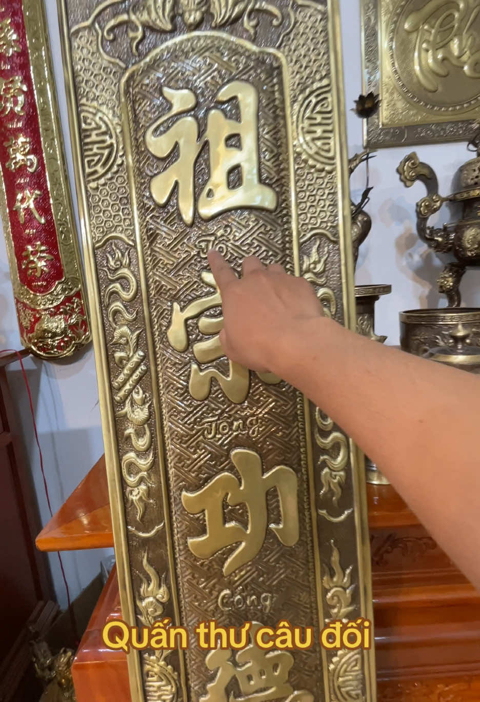 Quấn Thư Câu Đối Đồng Đẹp dài 1m97 làm riêng cho khách.#dodong #quanthucaudoi
