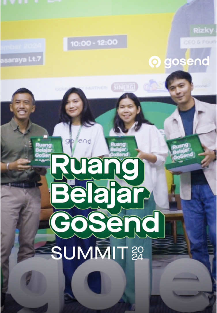 Ini dia keseruan #RuangBelajarGoSend Summit 2024! ✨💚 Banyak banget ilmu yang bisa didapetin oleh para #BestSellerGoSend berkat Sheggario, Rizky Arief (Founder HMNS Parfume) & Fitria Vidyawati (CEO MKS Shoes) yang ngasih banyak insight tentang digitalisasi dan inovasi untuk terus berkembang! Sampai ketemu di #RuangBelajarGoSend selanjutnya! 💚💚💚💚