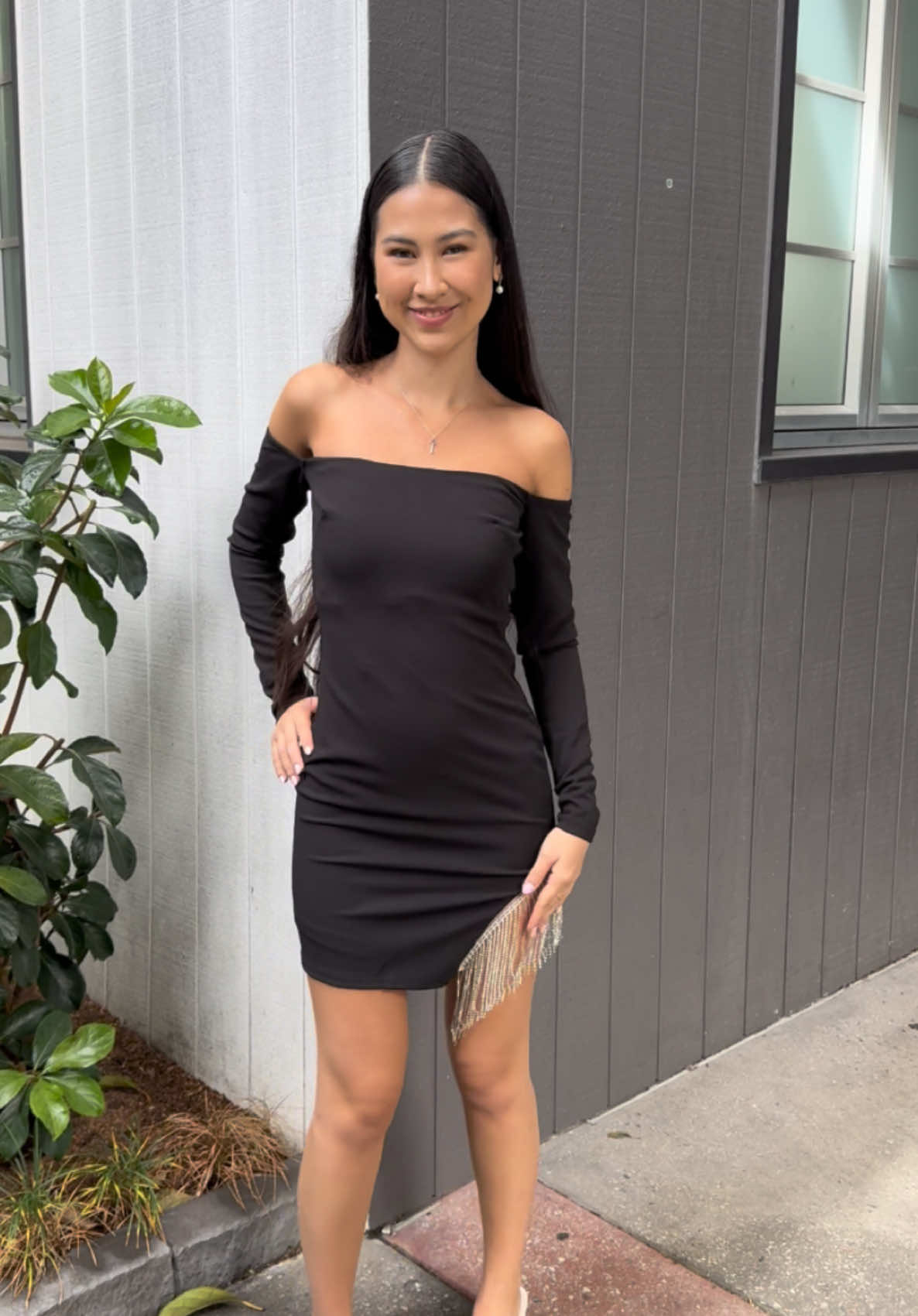 @sophie_leong looking amazing in our ‘Momo Mini Dress in Black’ 😍😍😍 The perfect party dress for thr glamorous girlies x #fyp 