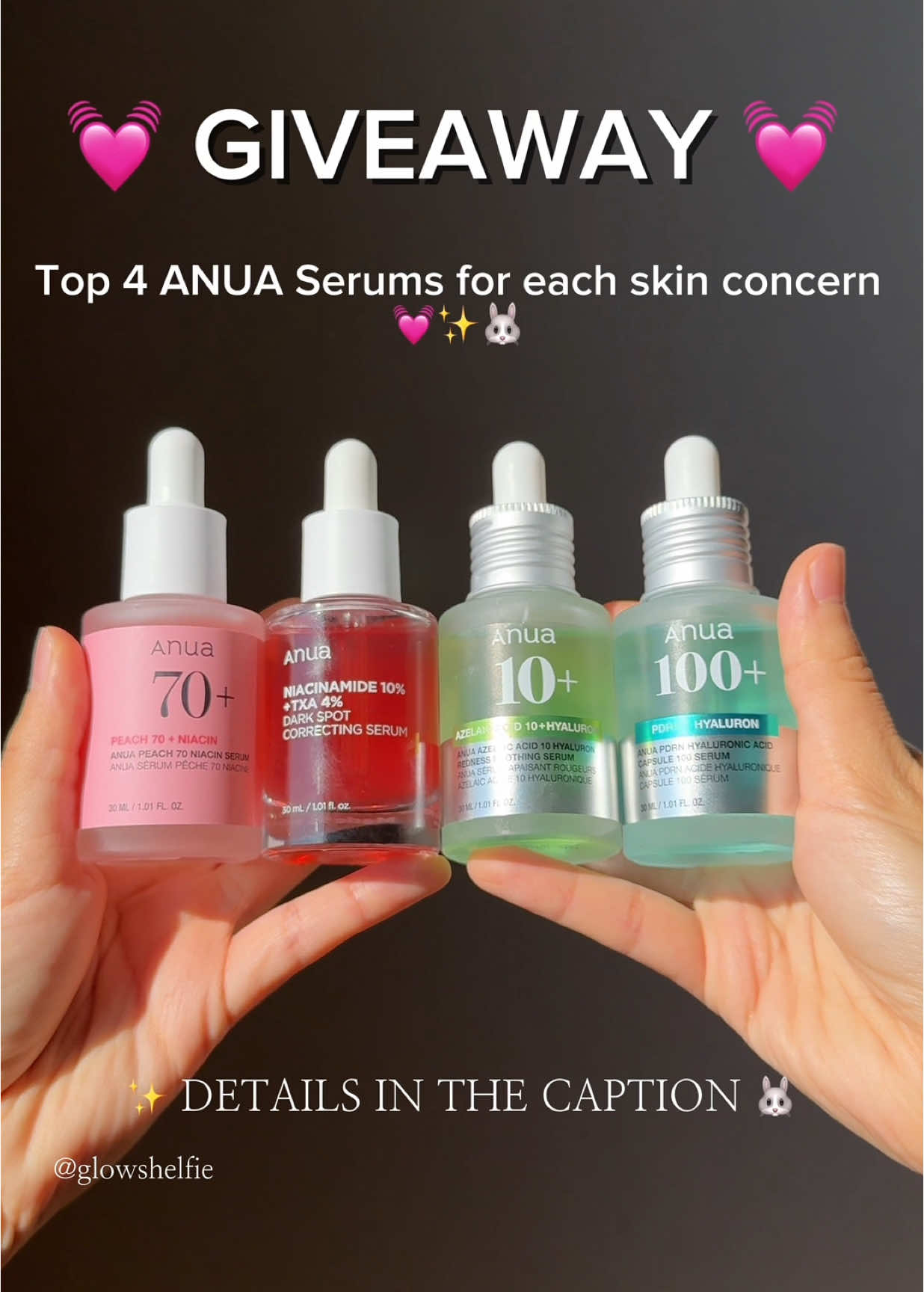 🚨 ANUA HOLIDAYS #GIVEAWAY ALERT 🎁🎅🎄 For this last month of 2024, I am teaming up with @anua_global to make you WIN 4 of their viral serums! ❤️ 💖💚🩵 It’s a special opportunity to experience Anua new serum before its launch! 💚 Perfect to finish this last month of 2024 glowy and dewy 💖  ⭐️ HOW TO ENTER ⭐️ 1️⃣ Follow @anua_global & @glowshelfie 2️⃣ Tag 3 amazing friends  3️⃣ Like & Save this post  Extra entry 1: Share this post  Extra entry 2: Follow anua_global and glowshelfie on Instagram for an additional entry 🎅 🎁 PRIZES 🎁 for each winner ❤️ Anua - 10% Niacinamide+ 4% Tranexamic Acid Serum 💖 Anua - Peach 70 Niacinamide Serum 💚 Anua - PDRN Hyaluronic Serum  🩵 Anua - Azelaic Acid 15 Intense Calming Serum Worldwide giveaway 🌎 Giveaway ends December 19 11:59 PM (KST). 🍀 3 winners will be DM by @glowshelfie 🐰 Every beautiful soul has a chance to win, good luck every one~ 🥹💖✨ #koreanskincare #giveaway #anua #kbeauty #serum #skincare #glassskin #dewyskin #christmasgiveaway @anua_global 