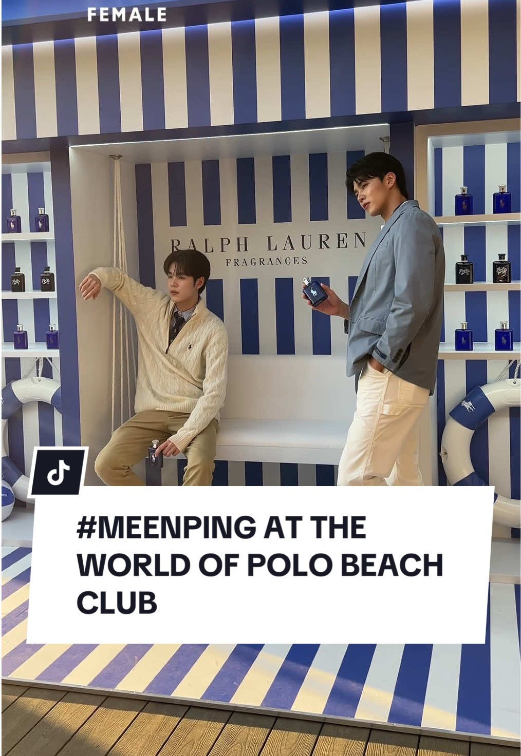 Here's #MeenPing wishing us Happy Holidays at The World of Polo Beach Club! 💖 #MeenNichakoon #PingKrittanun #Formoon #มีนนิชคุณ #ปิงกฤตนัน #มีนปิง #WorldfPoloBeachClub