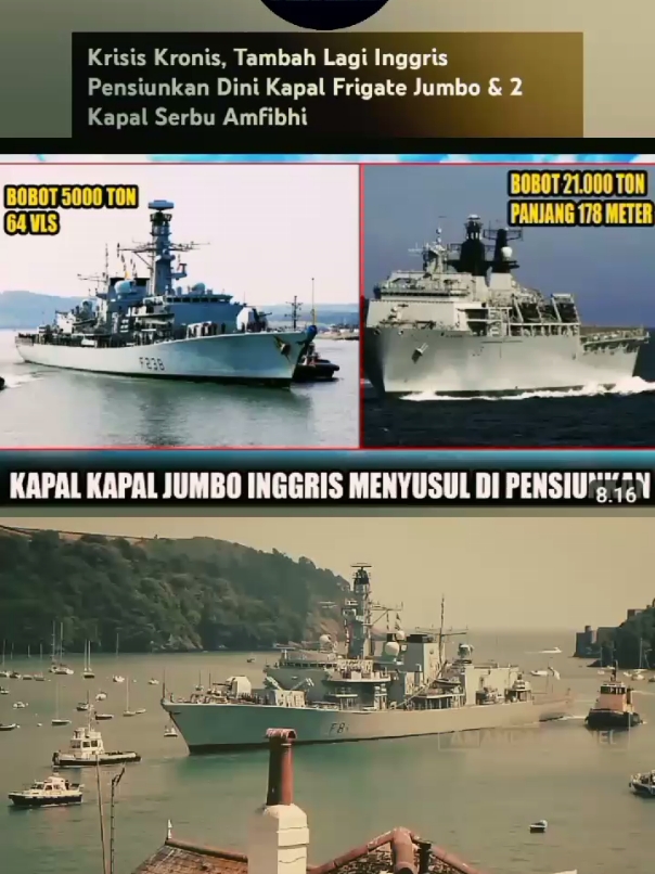 selengkapnya@Update militer  INGGRIS PENSIUNKAN DINI KAPAL-KAPAL FRIGATE berbobot YANG MASIH BEROTOT dan 2 kapal amfibinya, inggris lagi kronis soal anggaran negaranya. #inggris #kronis #kurang #anggaran #kapal #perang #amfibi #frigate  #news #military #militarylife #militarytiktok #militaryedit #militer #berita #military #update #updatemiliter #foryou #foryoupage #fypシ゚viral #fyp #viral #tranding #tiktok #beritatiktok #news #terbaru 