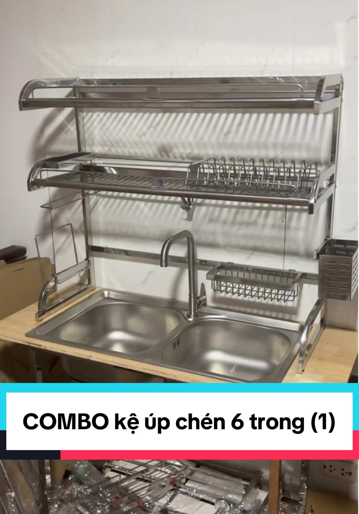 Kệ úp chén để trên chậu rửa bát 2 tầng tấm nguyên khối inox 304 cao cấp KCO17 #noithatgiadungdhome #inox #inox304 #giadungthongminh #keupchen #kechendetrenchauruabat#kechenthaorap #upchendia#chauruabat #thinhhanh #xuhuong #KC017