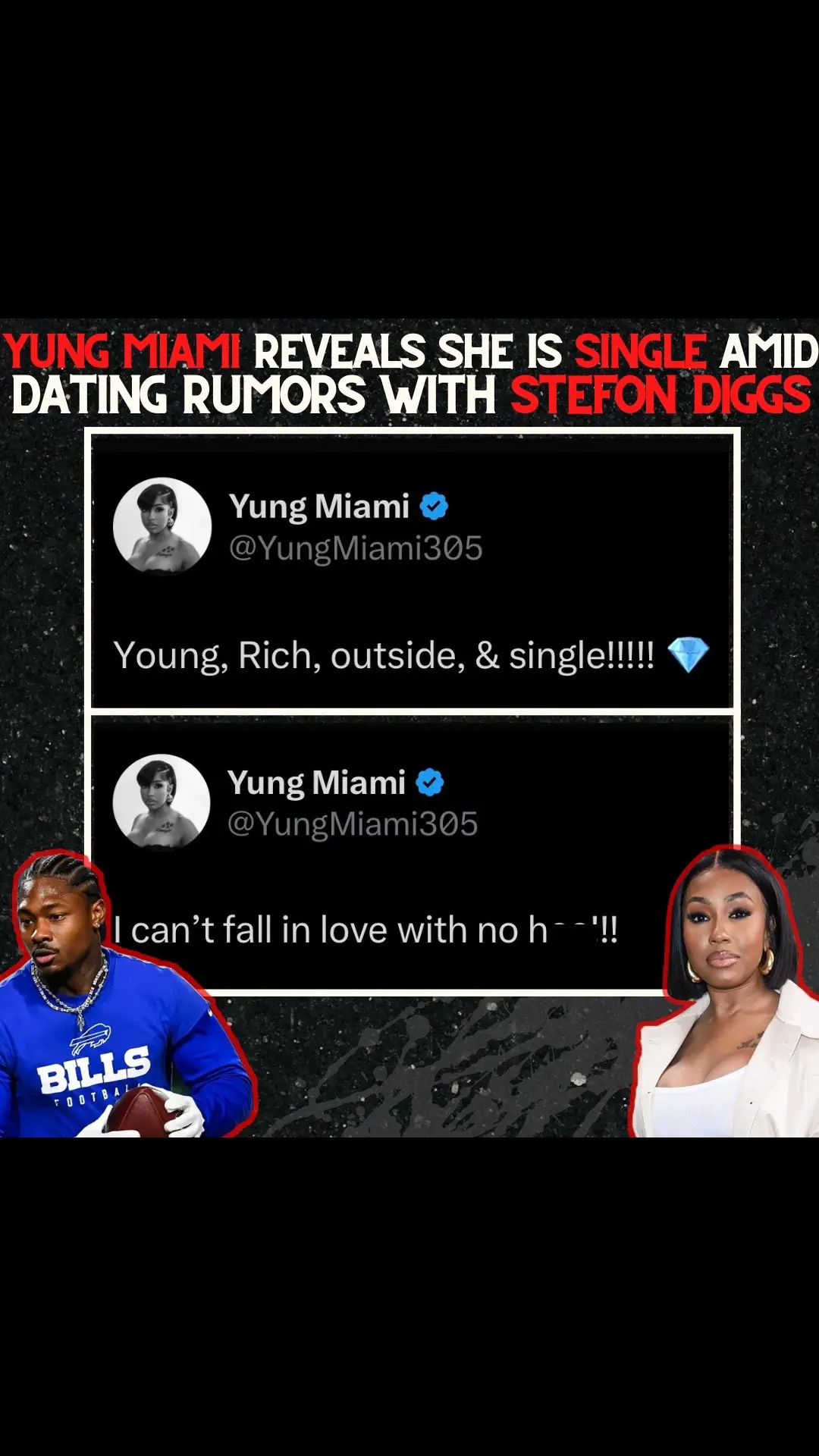 Yung Miami confirms she is single amid saying rumors with Stefon Diggs 😯 #yungmiami #stefondiggs #foryoupagee 