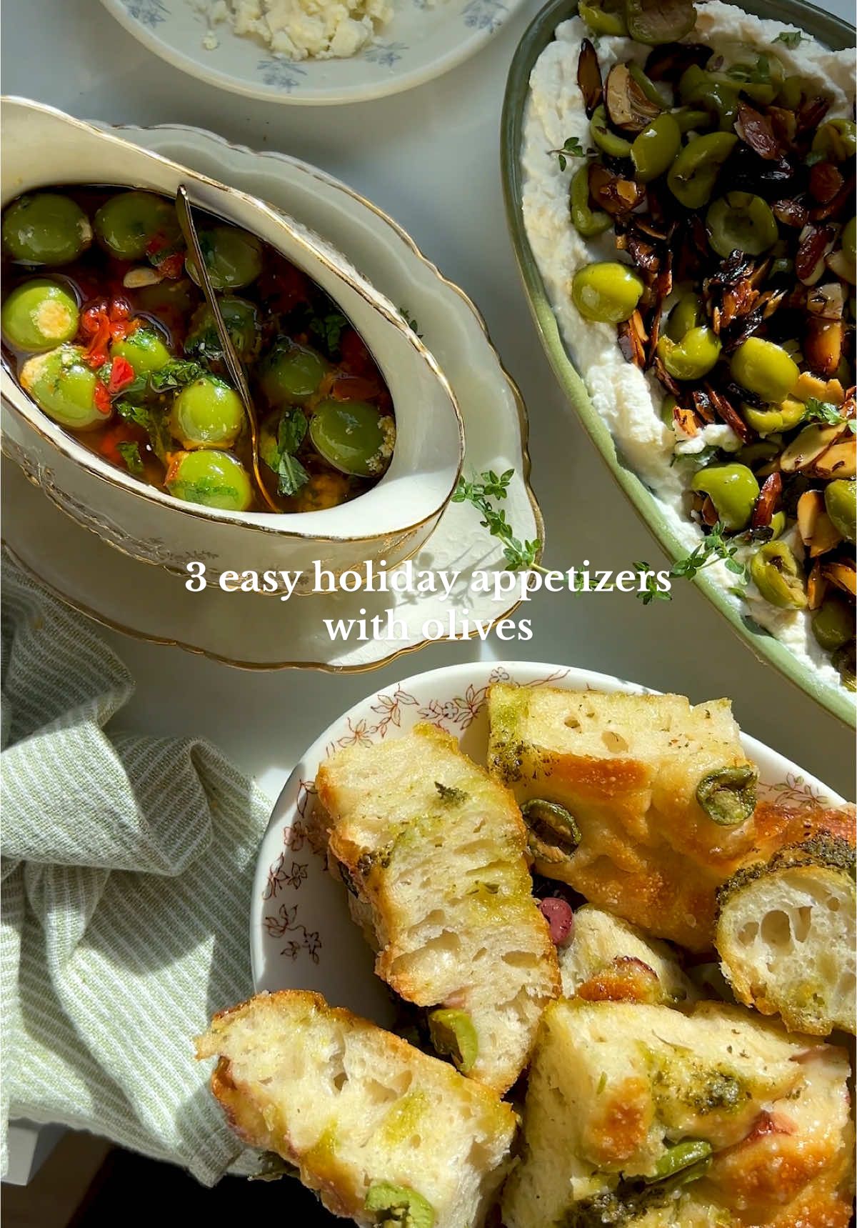 With my holiday dinner party menu theme being a night of sides, here are three easy olive-inspired appetizers that will steal away the show without you spending hours in the kitchen with the help of @Mezzetta | Real Ingredients delicious olives! 🕺 #holidayrecipe #holidayappetizer #appetizers #easyappetizers #dinnerpartyideas #dinnerparty 