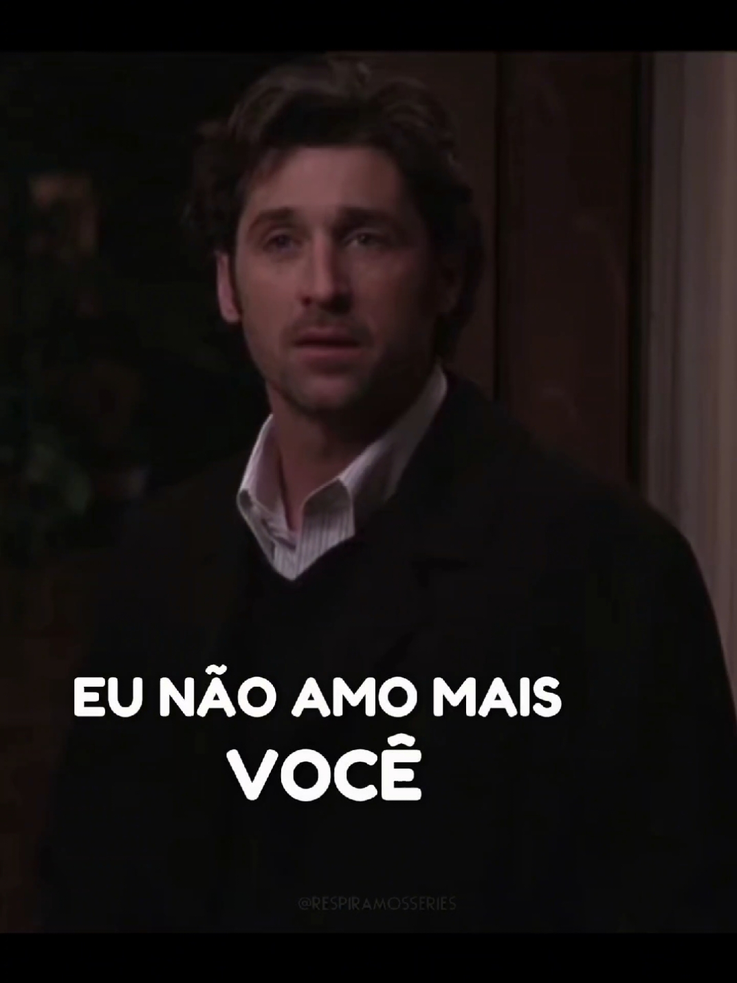 'Me poupa do sofrimento' . Série: A Anatomia de Grey . Grey's Anatomy Meredith Grey Derek Shepherd Merder Scenes Amor Não Correspondido Desilusão Amorosa Status Triste Status WhatsApp Edit Para Status