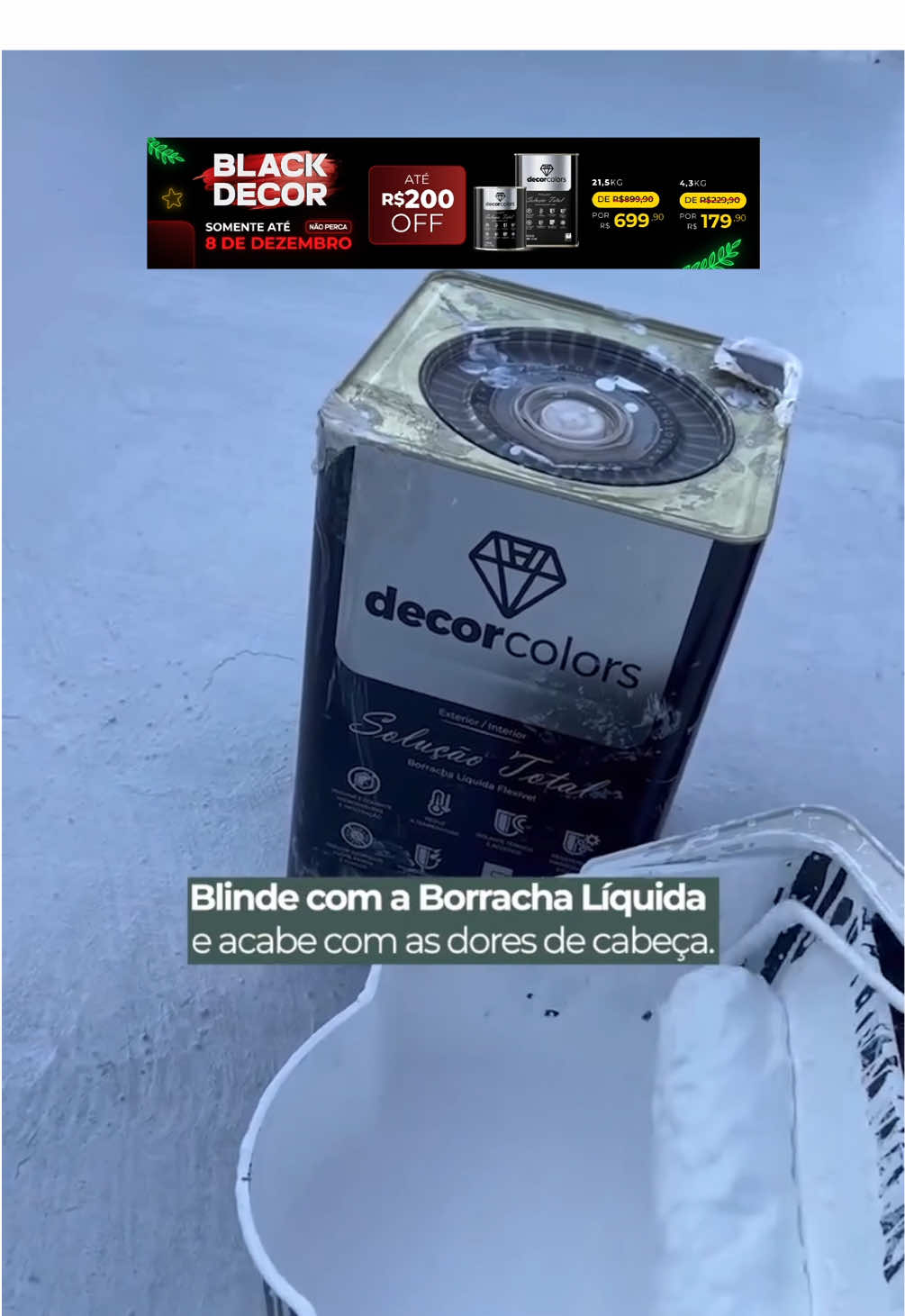 A Borracha Líquida Decor Colors é a solução ideal para impermeabilizar e proteger seus espaços. Com alta resistência e acabamento impecável, transforma qualquer ambiente com durabilidade e estilo. Aproveite a #BlackDecor e renove com eficiência e qualidade!