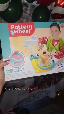 Pottery Wheel for Kids including everything you need to get started! #gift #giftideas #forkids #activityforkids #christmasgift #momlife #preschoolmom #craftsforkids #giftsforkids #tiktokshopfinds #pottery #potterywheel #potterykit 