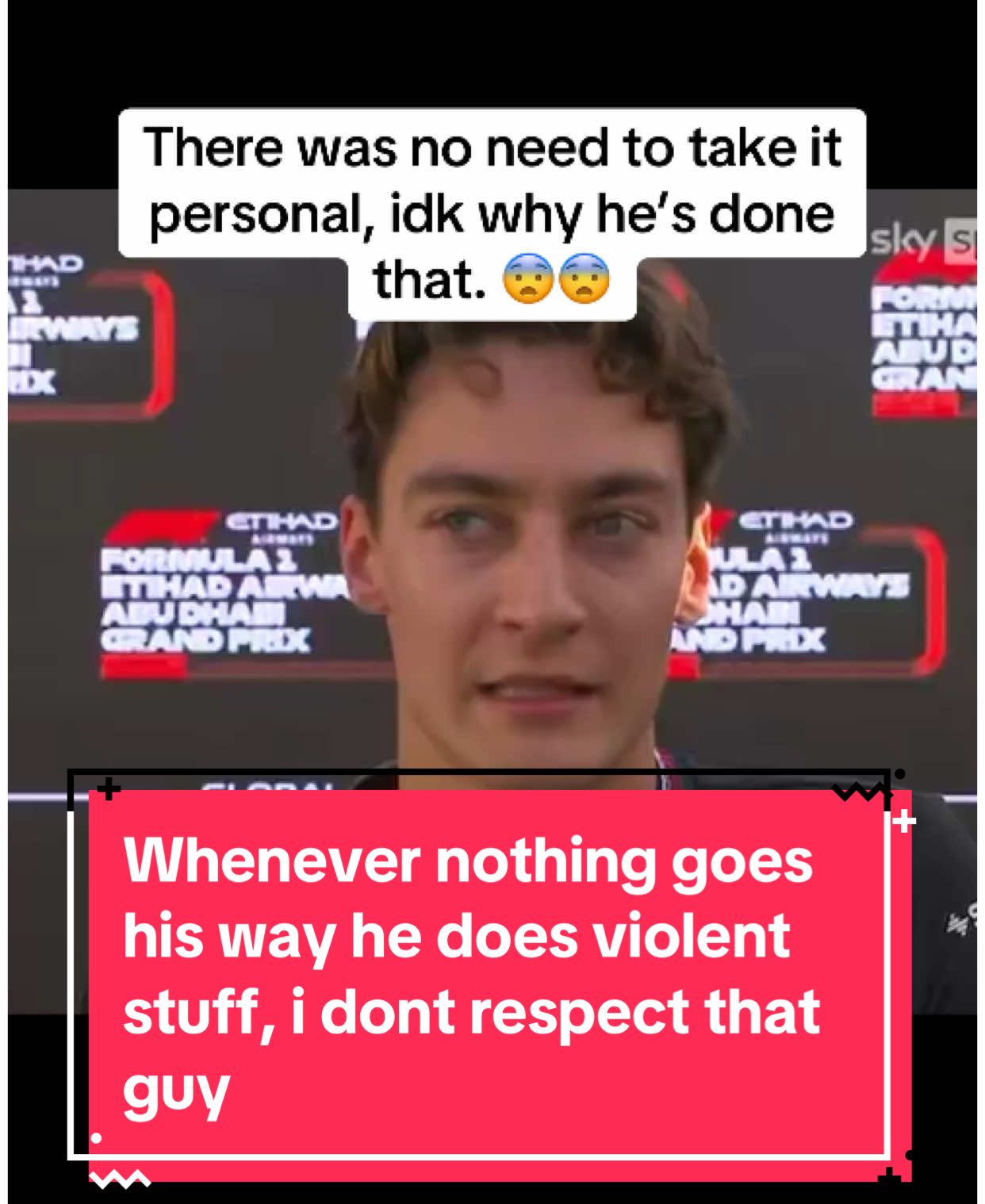 George russell defending himself against Max vertsappens comments #george #rusell #georgerussell #maxverstappen #max #abudhabi