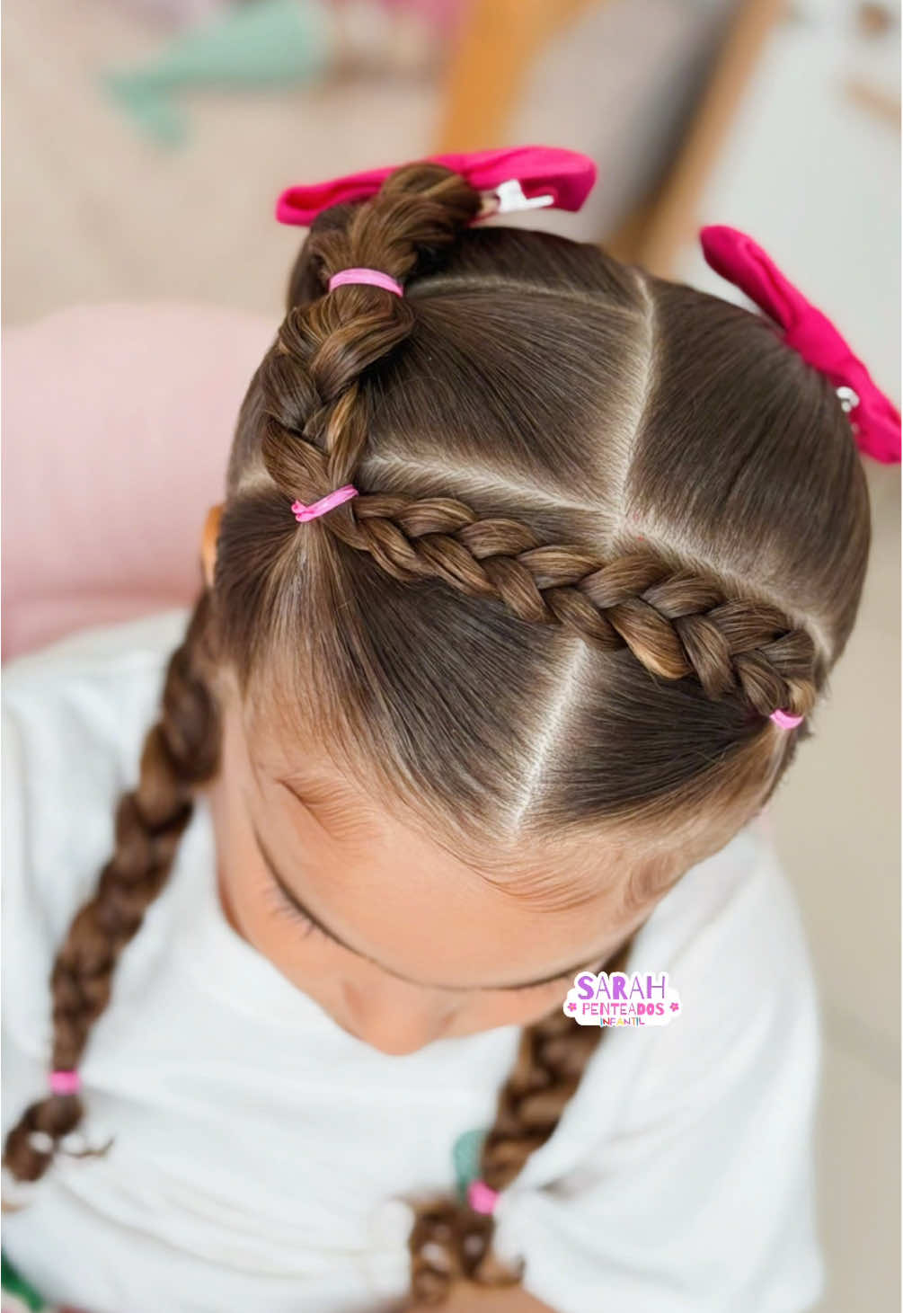 Penteado do dia 🌷 Salva para fazer ai também 🩷 . . . #penteadoinfantil #tutorialhair #peinadosfaciles #penteadosfaceis #penteadosimples