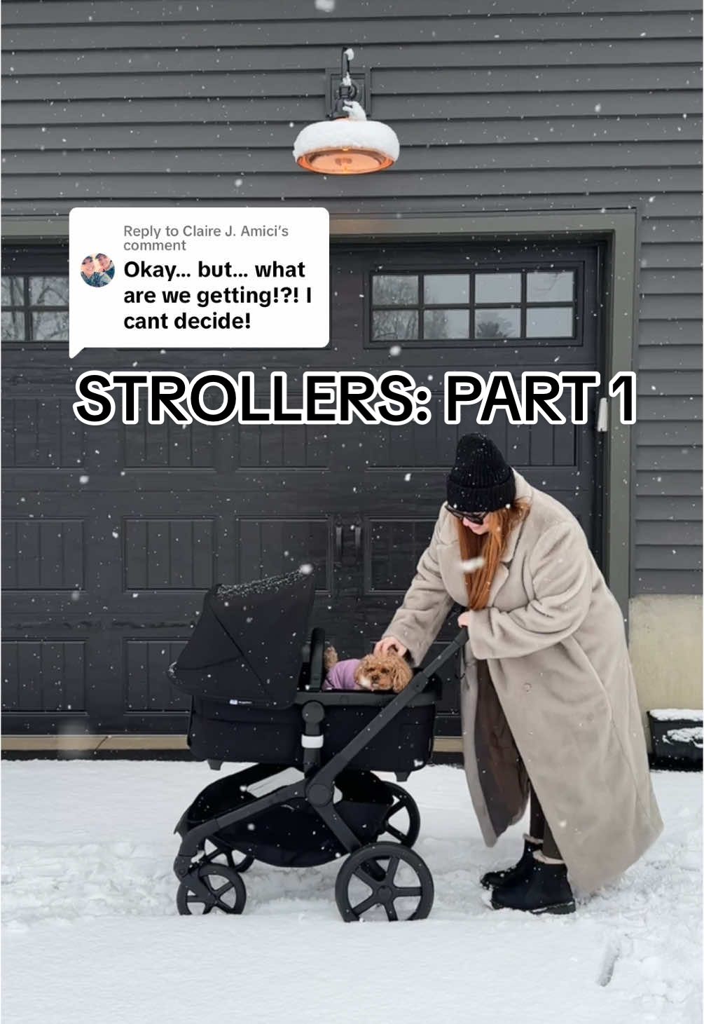 Replying to @Claire J. Amici PART 1 of what strollers we chose: Bugaboo fox 5. And yes it maneuvered so easily in the snow and the water repelled right off! ❄️ #preggo #strollers #expectingmom #newparents #pregnanttiktok #bugaboo 