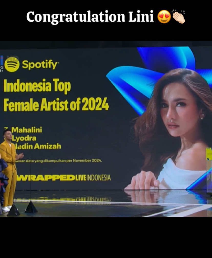 Lini selalu bikin bangga 😍👏🏻 #mahaliniraharja #mahalini #mylinz #topfemaleartist #spotifywrapped #spotifywrapped2024 cr: Live Streaming @RCTI+ 