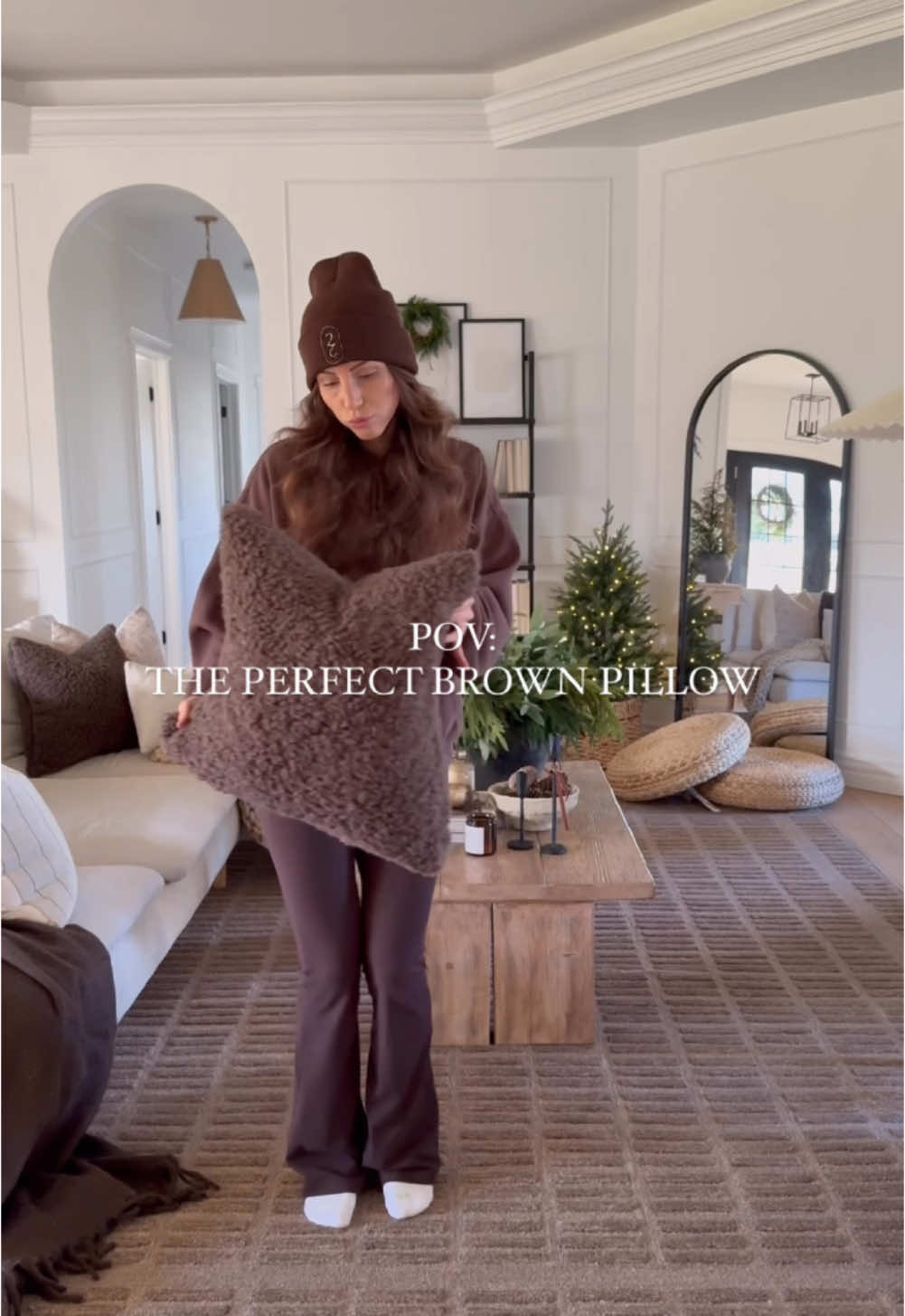 This brown Sherpa pillow from Amazon is everything I’m loving this season! 😍 I styled it on my couch with a mix of textured pillows and layered throws for the ultimate cozy vibe. Want to shop this look? Here are 2 ways to shop! 1. 	Click the link in my bio and select ‘Shop my Instagram.’ 2.	Download the LTK app and follow sagephillips to shop IG posts and discover exclusive app-only content! #livingroom #winterdecor #pillow #christmasdecor #amazonmusthaves #amazonfinds