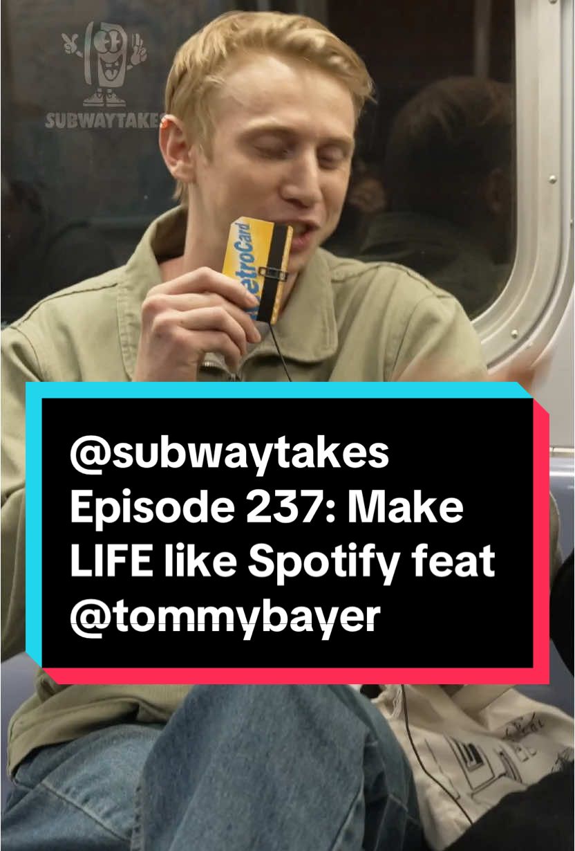 Episode 237: Make LIFE like Spotify feat @tommy bayer  🚋🚋🚋🚋🚋   Hosted by @KAREEM RAHMA  Created by Kareem Rahma and Andrew Kuo Shot by @Anthony DiMieri @tiansippel  Edited by Tyler Christie Associate producer @Ramy  #podcast #subway #hottakes #subwaytakes #interview #nyc #spotify 