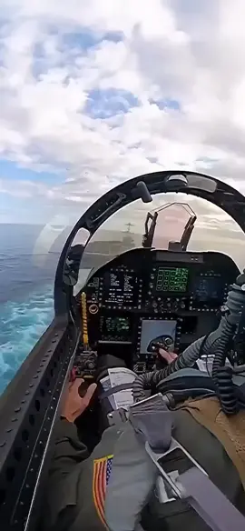 Cockpit view of an F-18 landing on an Aircraft Carrier! #f18 #cockpit #aircraftcarrier #USAF #USA 