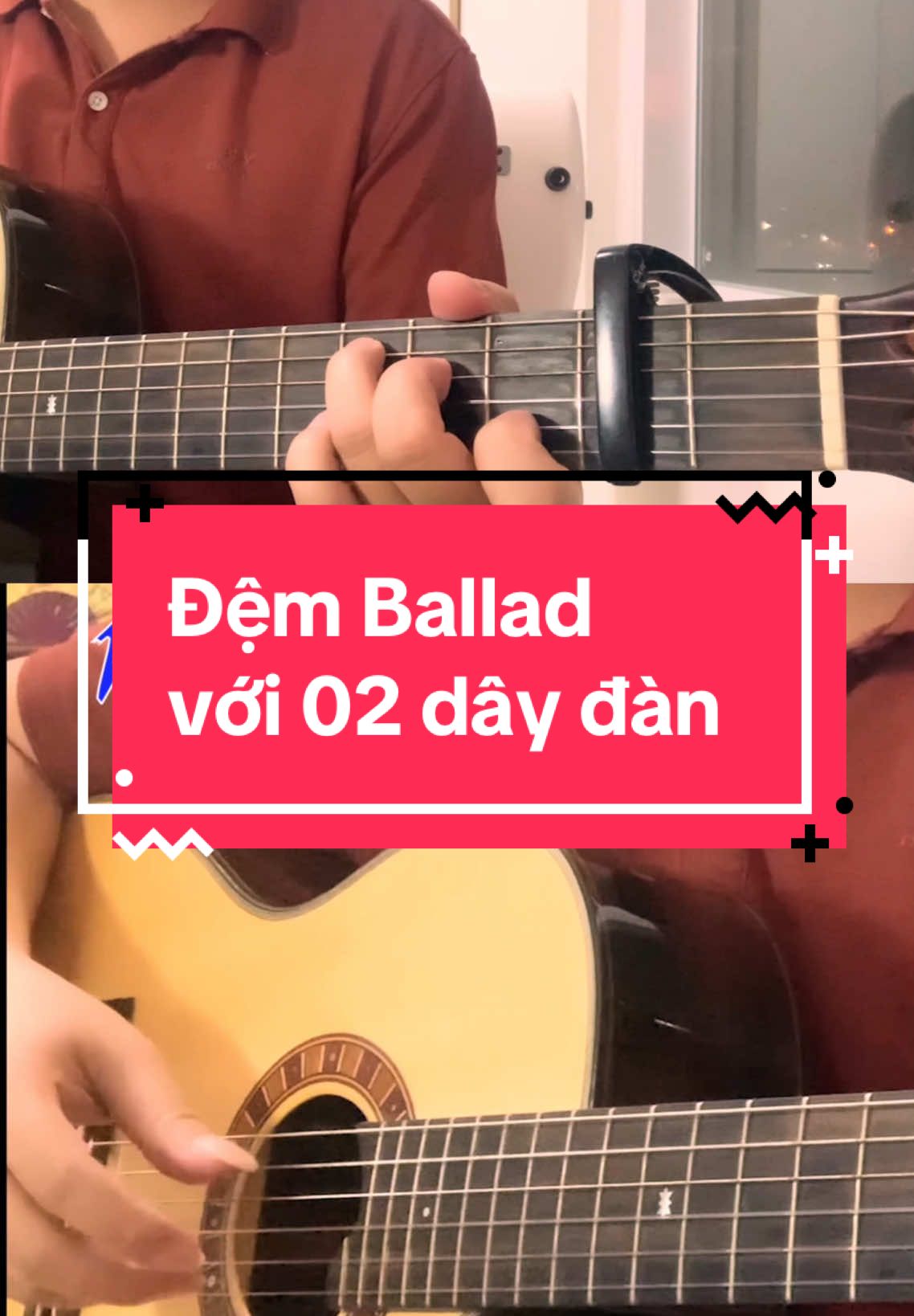 Kiểu đệm ballad với 2 dây đàn khá thú vị #tiktok #xuhuong #xuhuongtiktok #mocguitar #ballads 