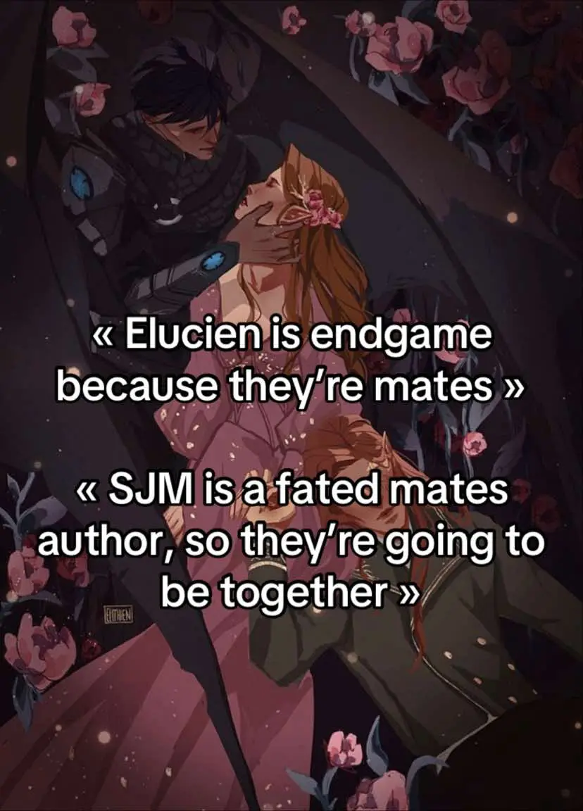 I find it hard to understand how some people can mock the fact that we think that Elriel is endgame even while Elain has a mate. It’s not delusional at all, considering the author explicitly discusses the possibility of rejecting a mate and emphasizes that not all mates are truly meant for each other. It’s stated in the books. What’s delusional is rather the people who deny this possibility and act like Elain had no other choice but to be with her mate.  🎨elithien 🎨michi.illustrations commissioned by lazydaisyreads 🎨morwenaert commissioned by bookish.biologist #acotar #acotarseries #acomaf #acowar #acotartok #elainarcheron #azriel #lucien #elriel #sjm 